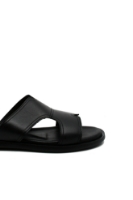 Imagine Șlapi negri bărbați din piele naturală