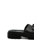 Imagine Saboți damă cu talpa înaltă, negri, din piele naturală REMD7952-00