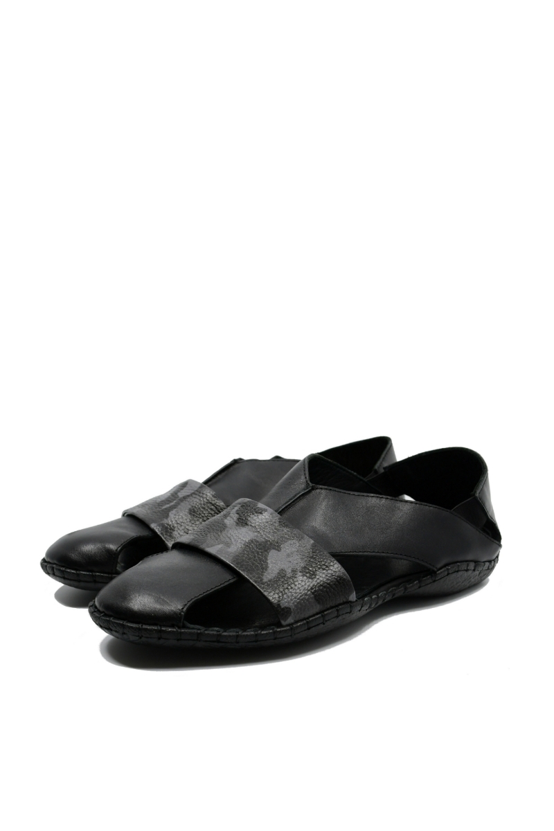 Imagine Sandale bărbați cu design modern, negre cu baretă camuflaj TR3558