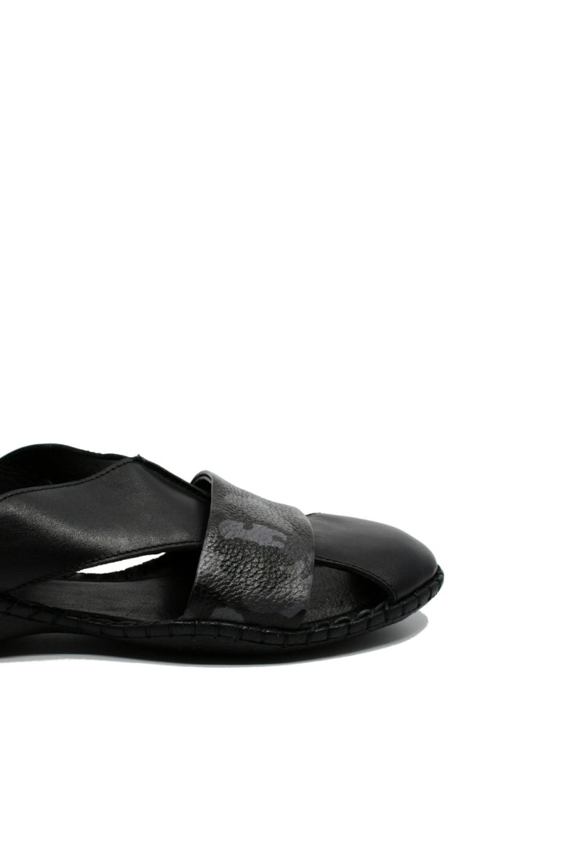 Imagine Sandale bărbați cu design modern, negre cu baretă camuflaj TR3558