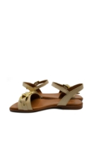 Imagine Sandale damă joase cu zale decorative, gri, din piele naturală GOR143