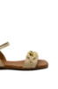 Imagine Sandale damă joase cu zale decorative, gri, din piele naturală GOR143