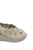 Imagine Sandale damă din piele naturală bej cu broderie aurie PIT6632