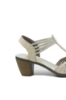 Imagine Pantofi damă decupați albi cu baretă T, din piele naturală RIK40969-80