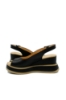 Imagine Sandale damă wedge cu platformă, negre, din piele naturală GOR977