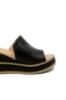 Imagine Saboți damă wedge cu platformă, negri, din piele naturală GOR979