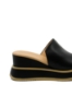 Imagine Saboți damă wedge cu platformă, negri, din piele naturală GOR979