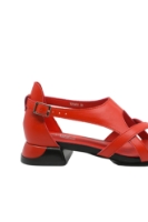 Imagine Sandale cu model din curelușe, roșii,  din piele naturală OTR20019