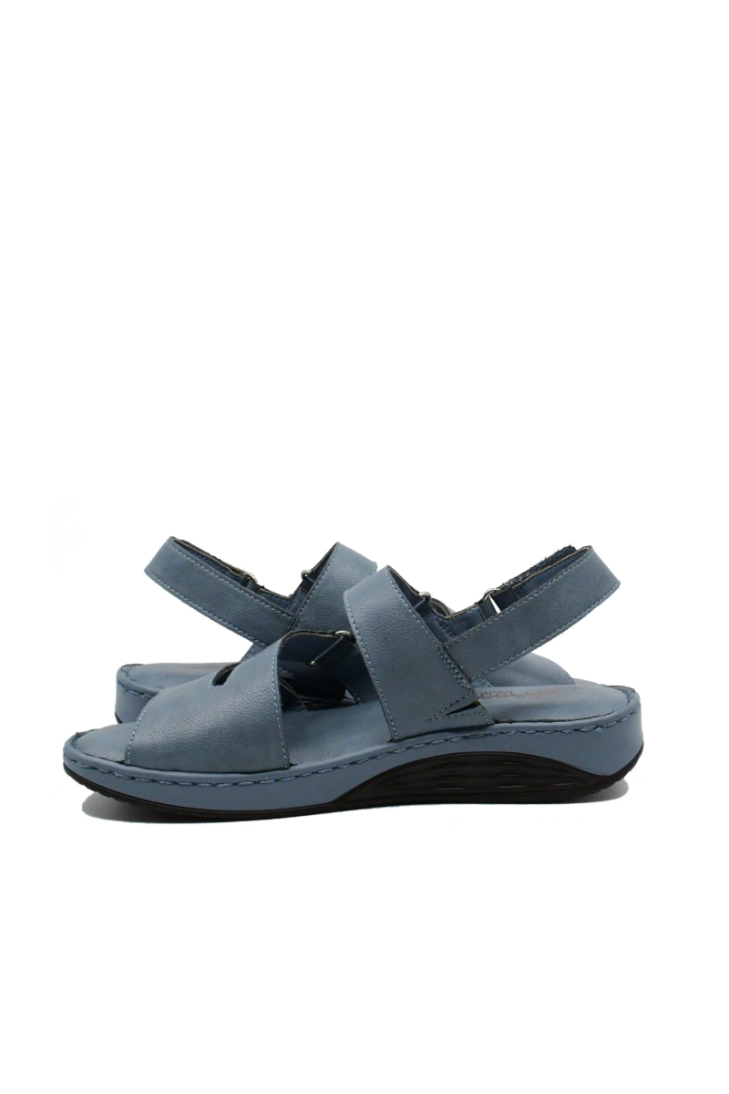 Imagine Sandale comode în stil roman, blue, din piele naturală OTR20024