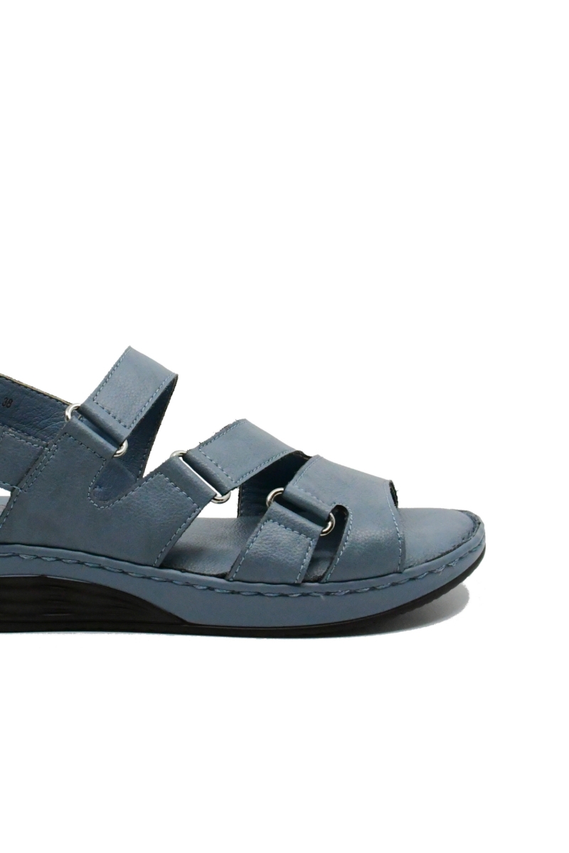 Imagine Sandale comode în stil roman, blue, din piele naturală OTR20024