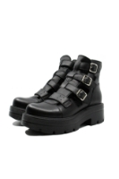 Imagine Ghete damă decupate de vară, negre, din piele naturală LF369