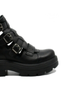 Imagine Ghete damă decupate de vară, negre, din piele naturală LF369