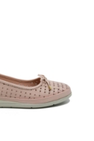 Imagine Balerini damă roz din piele naturală, cu model împletitură CASP2205