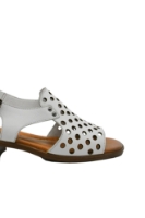 Imagine Sandale damă albe din piele naturală cu perforații mari GOR6003