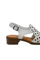 Imagine Sandale damă albe din piele naturală cu perforații mari GOR6003