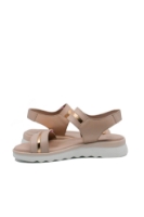 Imagine Sandale damă flatform, roz pudră, din piele naturală GOR4526