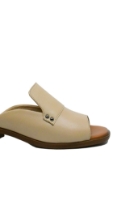 Imagine Saboți decupați bej din piele naturală GOR6009
