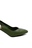 Imagine Pantofi decupați damă kaki din piele naturală, cu vârf ascuțit GOR24118