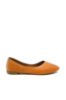 Imagine Balerini oranj din piele naturală cu model floral perforat MIR3016