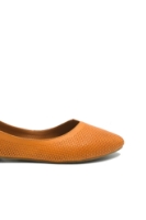 Imagine Balerini oranj din piele naturală cu model floral perforat MIR3016