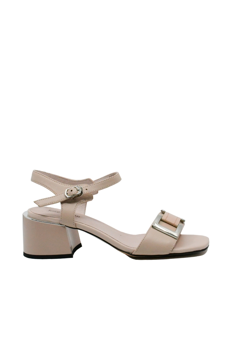 Imagine Sandale cu baretă apricot, din piele naturală FNX1462