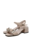 Imagine Sandale cu baretă apricot, din piele naturală FNX1462
