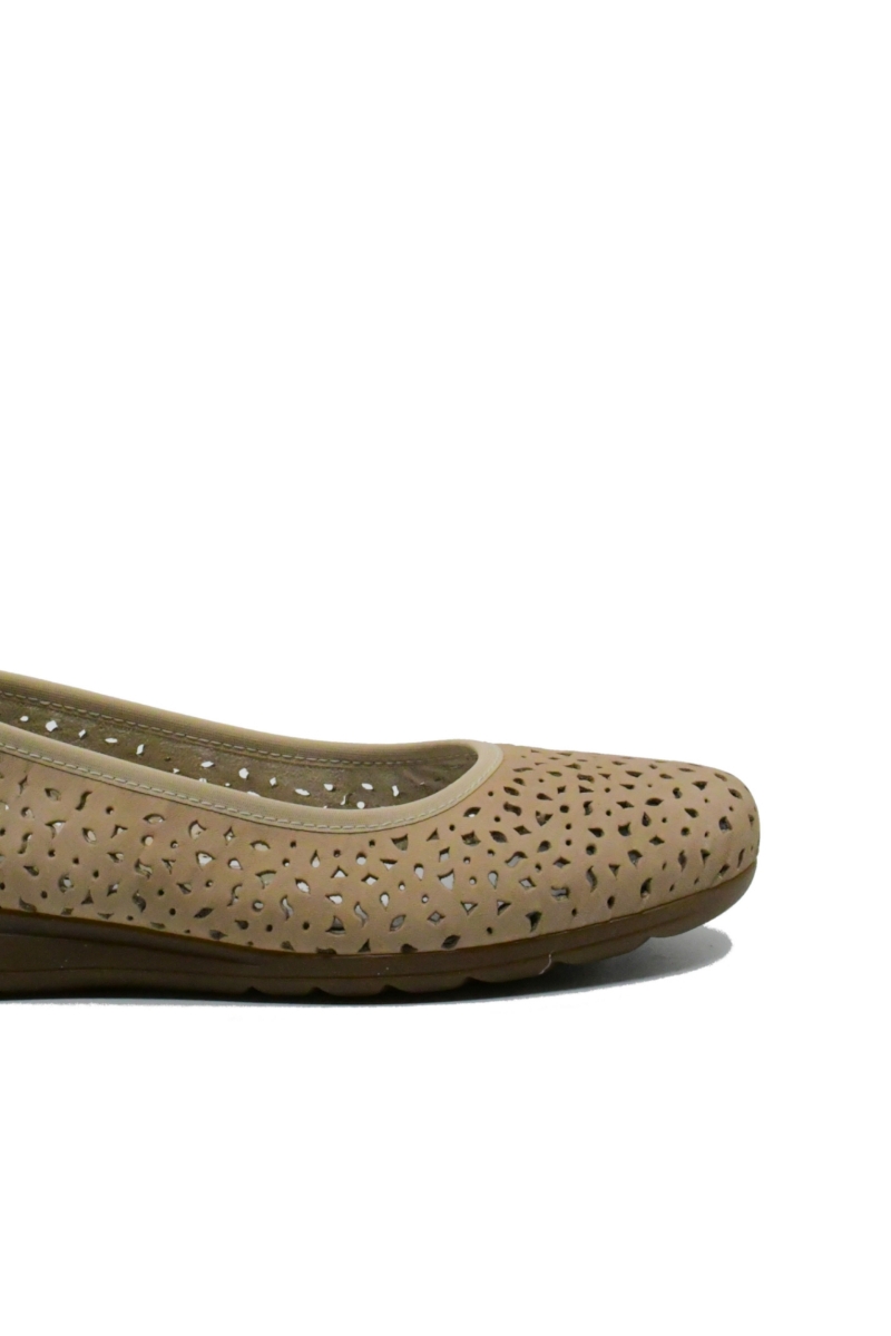 Imagine Pantofi comozi perforați bej din piele naturală RIKL9365-61