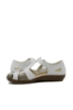 Imagine Pantofi comozi cu decupaje albi cu gri din piele naturală RIK45869-80
