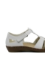 Imagine Pantofi comozi cu decupaje albi cu gri din piele naturală RIK45869-80