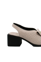 Imagine Sandale roz, din piele naturală, cu toc masiv pătrat GOR885