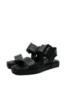 Imagine Sandale damă negre din piele naturală, cu cataramă mare GOR2235