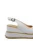 Imagine Sandale damă wedge cu platformă, albe, din piele naturală GOR977
