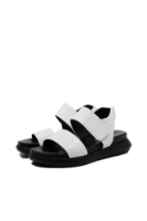 Imagine Sandale damă albe din piele naturală cu talpa dublă GOR736