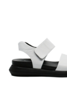 Imagine Sandale damă albe din piele naturală cu talpa dublă GOR736