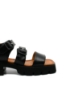 Imagine Sandale damă cu două catarame, negre, din piele naturală MIR10302