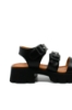 Imagine Sandale damă cu două catarame, negre, din piele naturală MIR10302