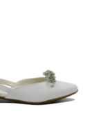 Imagine Pantofi damă flat decupați albi din piele naturală LF383