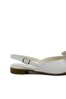 Imagine Pantofi damă flat decupați albi din piele naturală LF383