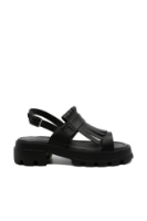 Imagine Sandale damă cu platformă negre, din piele naturală LF357