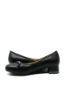 Imagine Pantofi damă negri din piele naturală, cu lanț decorativ RIK45069-00