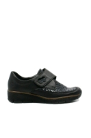 Imagine Pantofi damă negri, din piele naturală cu inserție flexibilă RIK537C0-00
