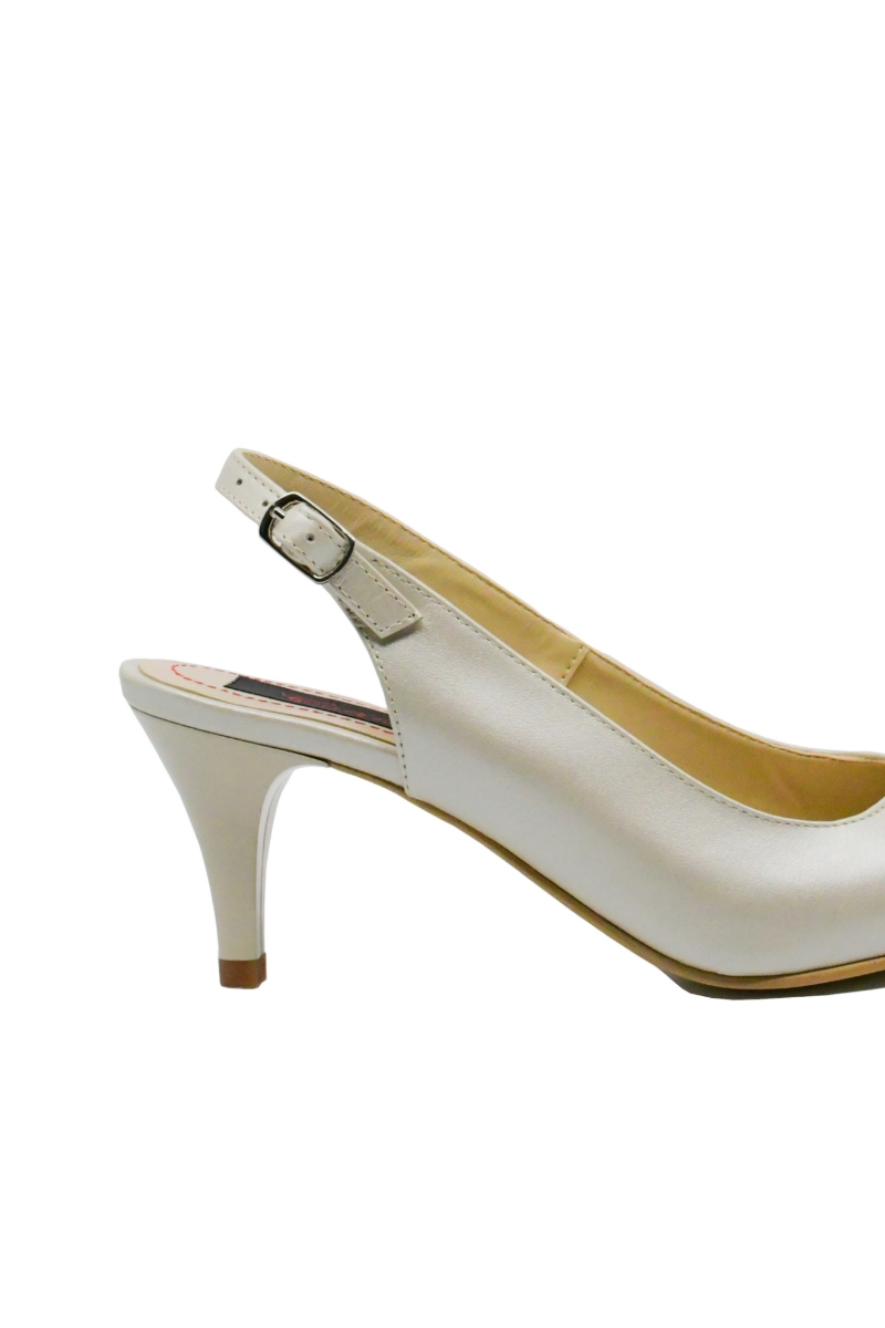 Imagine Pantofi stiletto decupați, bej sidefat, din piele naturală SORD23