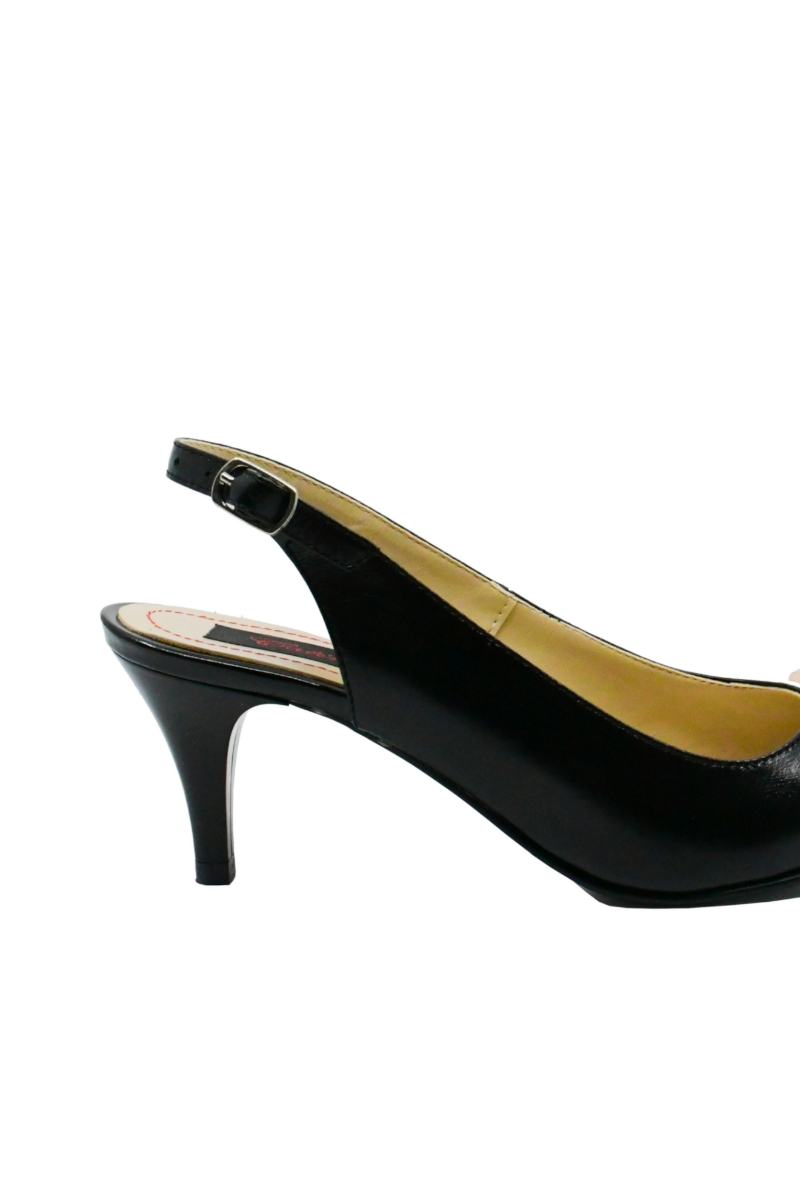 Imagine Pantofi stiletto decupați, negri, din piele naturală SORD23