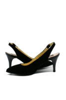 Imagine Pantofi decupați stiletto negri, din piele întoarsă SORD24