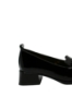 Imagine Pantofi damă cu buchet de ciucuri decorativi, negri, din lac FLO613