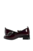 Imagine Pantofi damă cu buchet de ciucuri decorativi, vișinii, din lac FLO613
