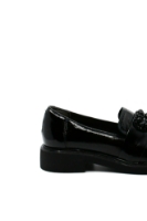 Imagine Pantofi damă casual, cu coroniță decorativă, negri, din lac FLO611