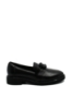 Imagine Pantofi damă casual, cu coroniță decorativă, negri, din piele naturală FLO611