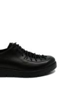Imagine Pantofi casual cu șireturi până la vârf, negri, din piele naturală FLO899