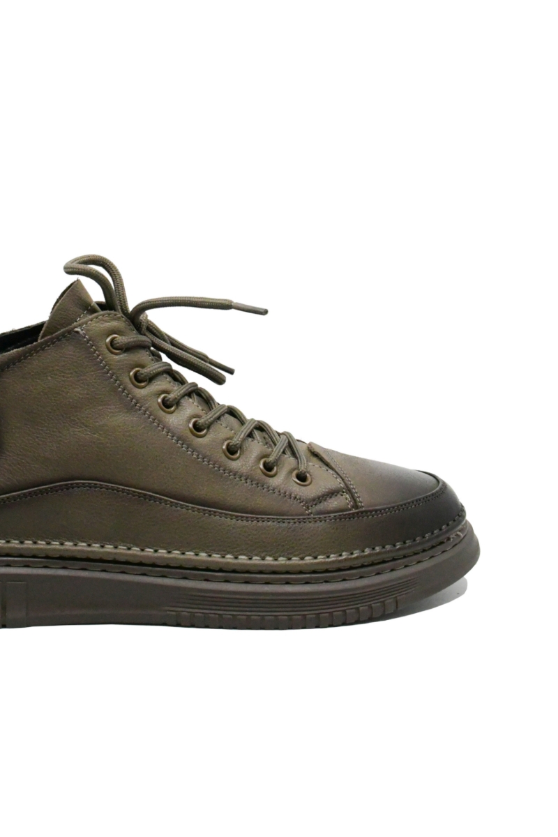 Imagine Ghete bărbați stil sport gri, din piele naturală FNX99336